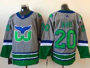 Hartford Whalers #20 Aho Gray 2021 Reverse Retro Alternate Adidas Jersey